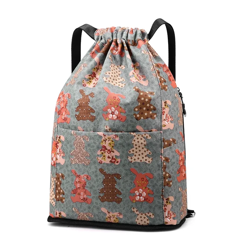 mode femmes sac à cordon sac à dos de haute qualité tissu filles sac à dos femme portable sac pliant shopping sac à dos