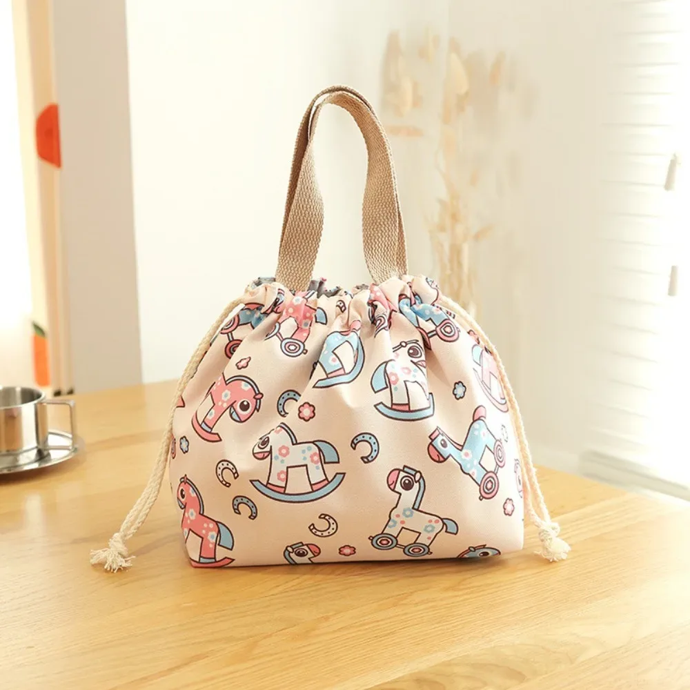 nouveau sac à sangle à cordon en nylon impression de dessin animé sac de repas de stockage mignon sac fourre-tout