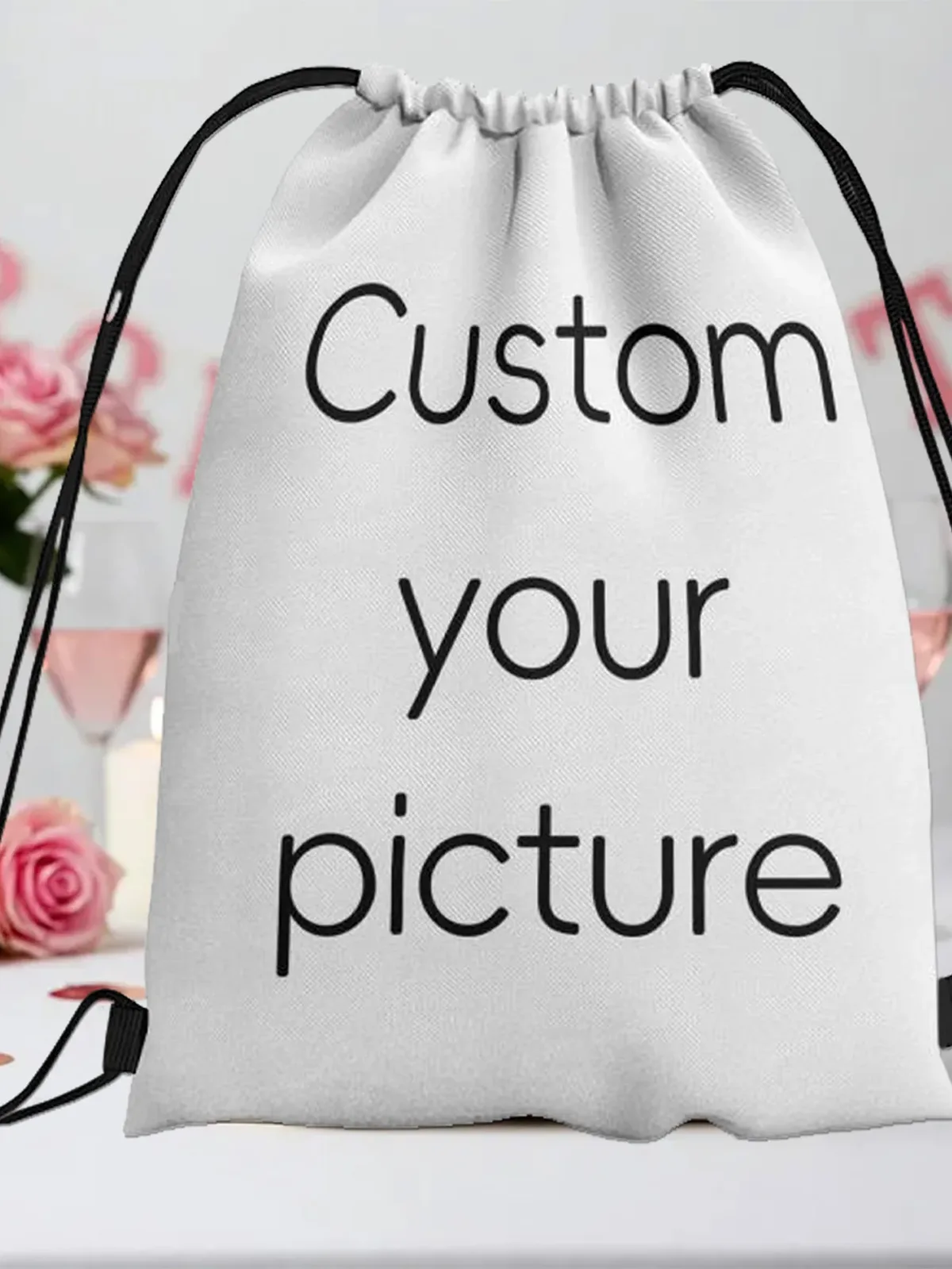 sac à dos de sport personnalisé avec cordon de serrage, sac de sport pour femmes et hommes, sac à dos de shopping avec photo personnalisée