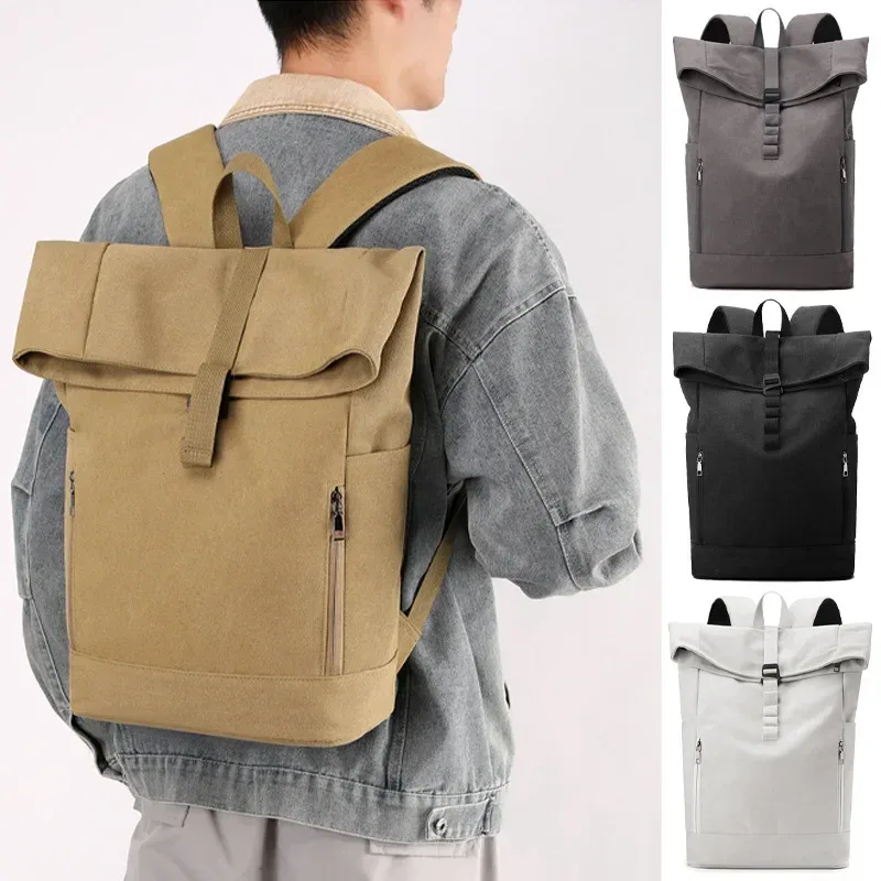 sac à dos en toile pour hommes, grande capacité, pour étudiants, 15.6 pouces, pour ordinateur portable, voyage, travail, déplacements