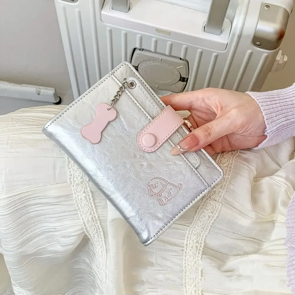 porte-carte pu sac de passeport sac à main mignon chiot passeport pince multifonctionnel étui à cartes sac de rangement de cartes accessoires de voyage