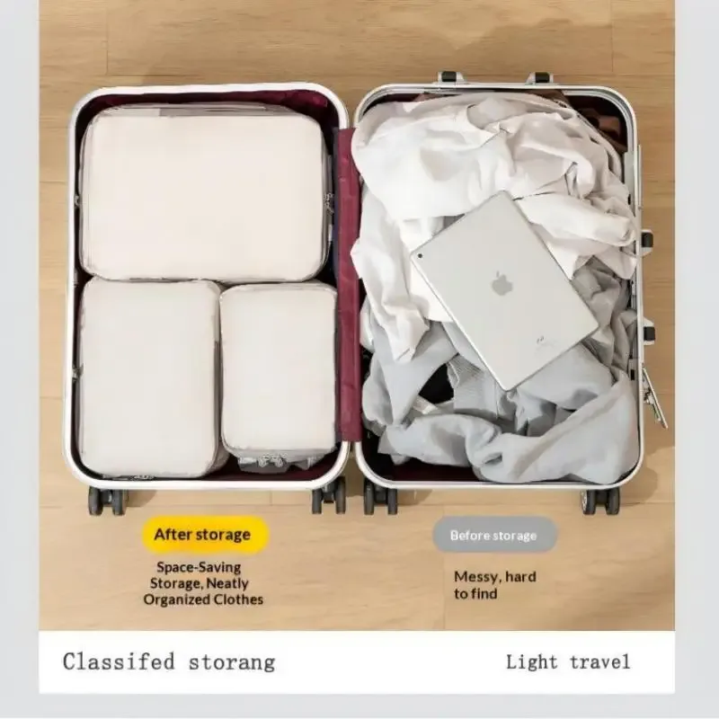 homefish lot de 6 cubes de rangement compressibles pour voyage, sacs de rangement étanches portables pour valise avec poignée