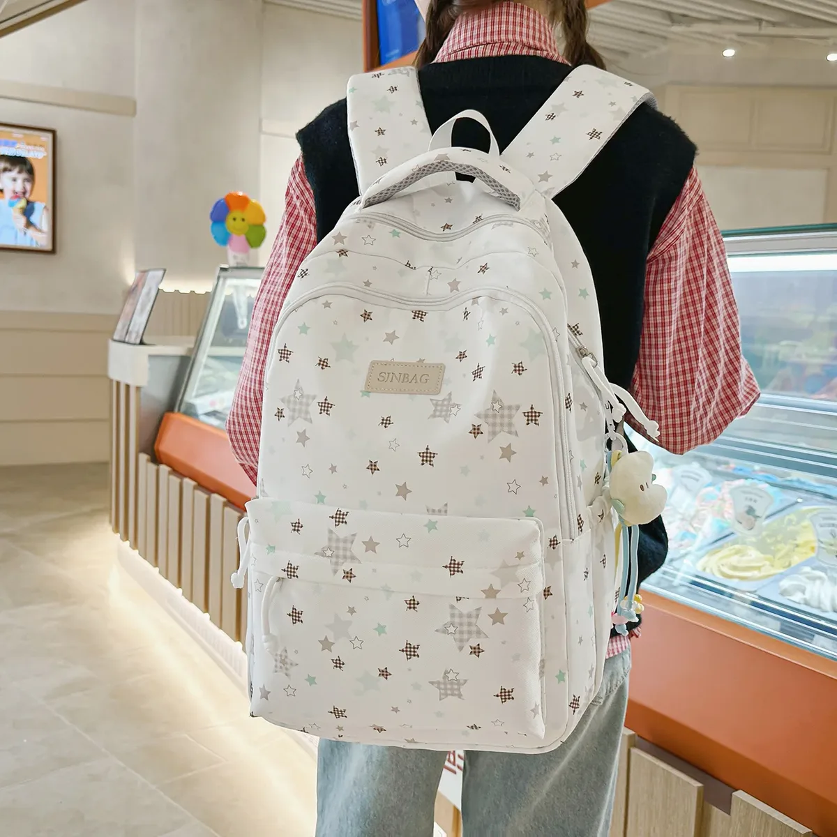 sac à dos pour filles, adolescents, garçons, enfants, sacs à dos d'école décontractés, sacs à dos mignons multi-poches pour livres
