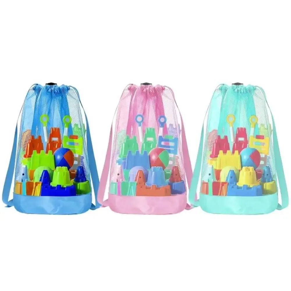 sac à dos de plage durable résistant au sable, extra-large, avec fermeture à cordon, sacs de rangement de plage, bretelles réglables, sac de plage en maille pour le voyage