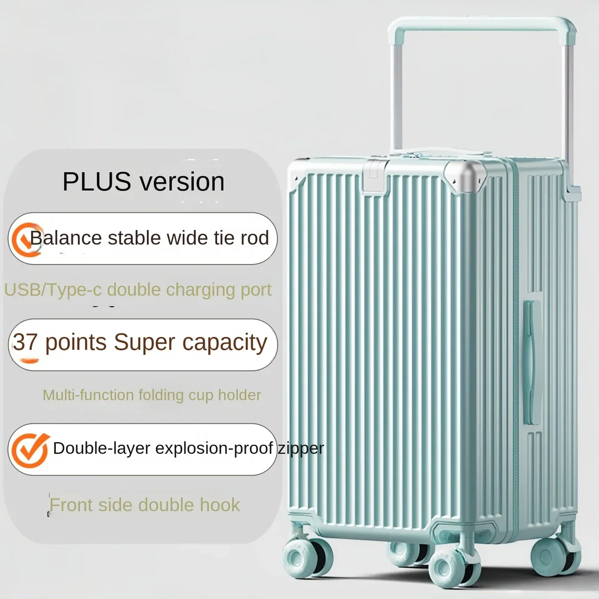 nouvelle valise de voyage 2026 à grande poignée rétractable, roues multifonctionnelles, bagage de 30 pouces grande taille, valise à roulettes légère en abs+pc