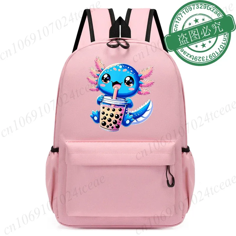 boba axolotl sacs kawaii enfants sac à dos enfants dessin animé maternelle sac d'école cartable retour à l'école bookbag mochila bookbag