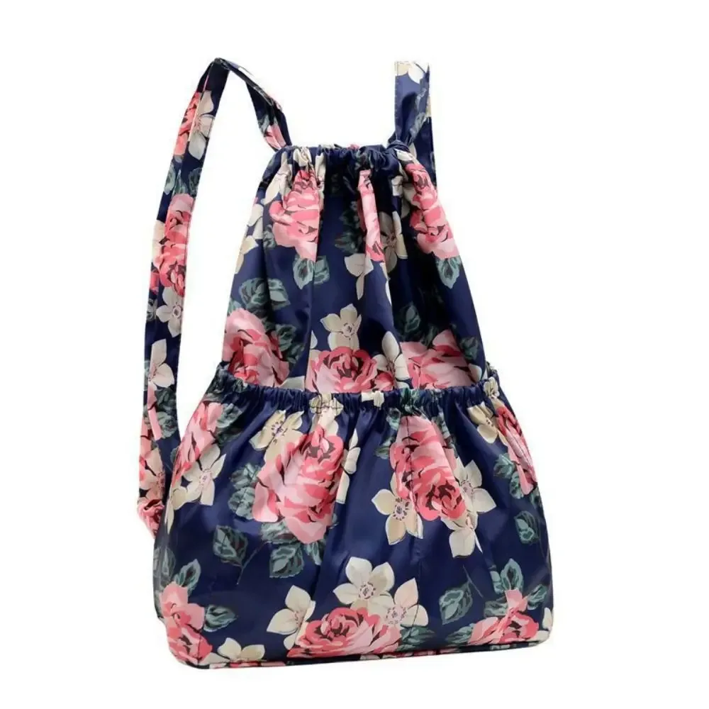 sac à provisions portable étanche en polyester pour dames, sacs à dos de grande capacité, sac à bandoulière de proximité, imprimé floral décontracté