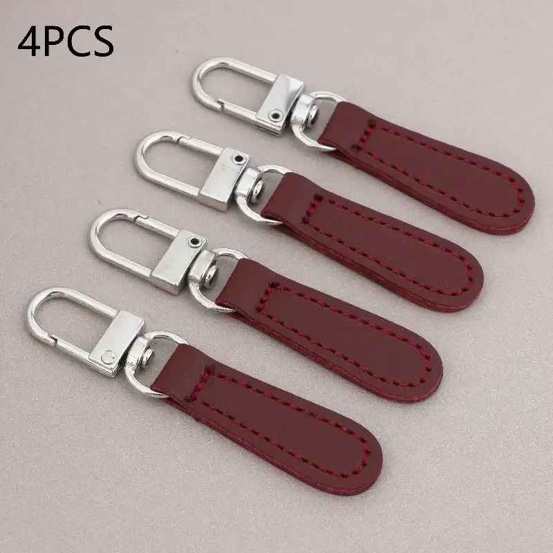 lot de 4 tirettes de fermeture éclair en cuir pu, attaches de remplacement pour sacs, bagages, pochettes et sacs à dos