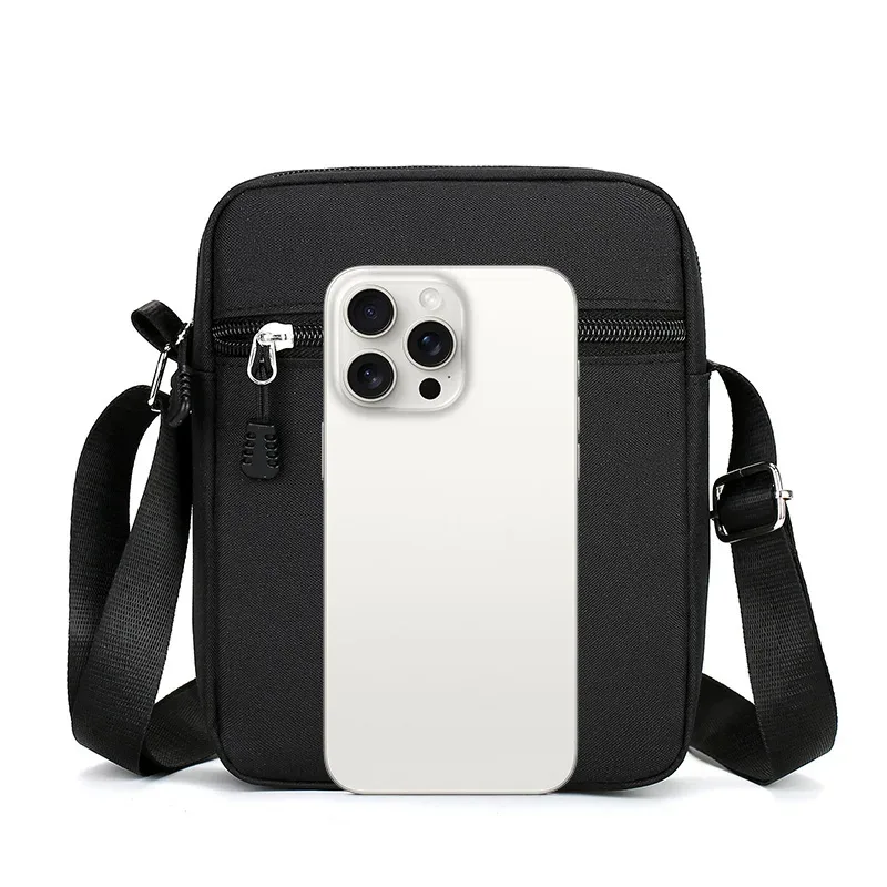 mini sac à bandoulière simple et décontracté pour hommes, petit sac à bandoulière en nylon pour hommes, sacoche noire oxford, sac à bandoulière latéral, sac de poitrine pour mari