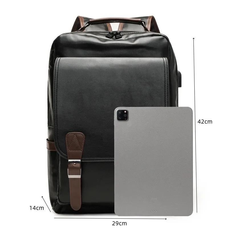 sac à dos rétro en cuir souple pour hommes, sac à dos pour ordinateur portable de grande capacité, cartable pour étudiants, cartable pour hommes, mode