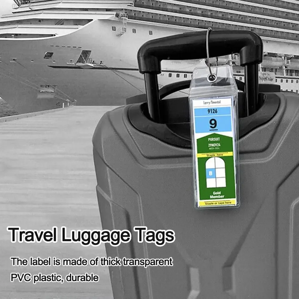 étiquettes de bagages de voyage, porte-étiquettes pour valises, étiquettes de bagages avec boucles en acier, étiquettes pour bagages de croisière