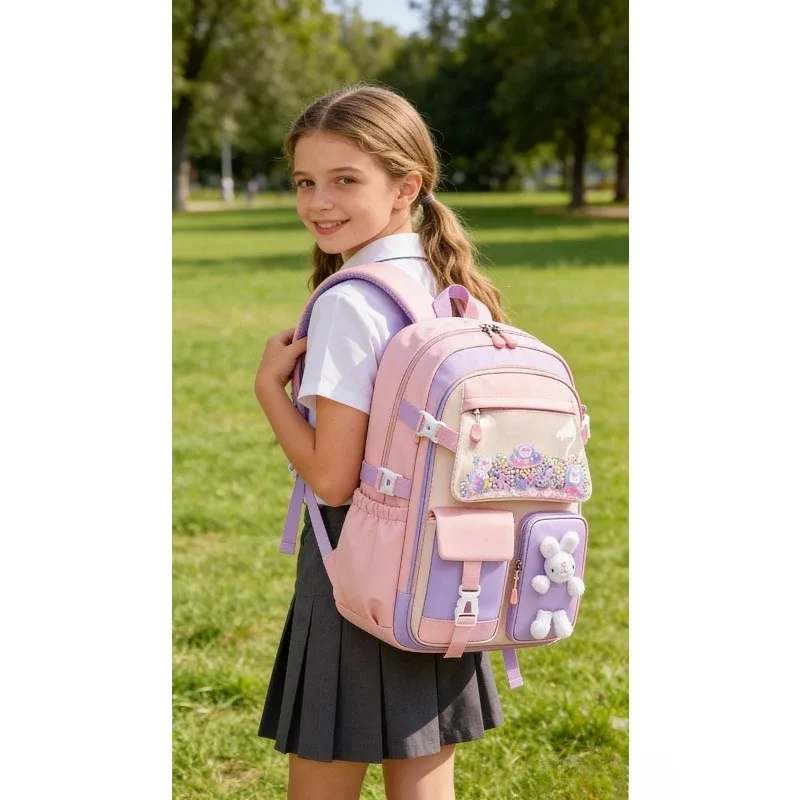 sac à dos ergonomique pour filles, idéal pour l'école, design simple et léger, pour les classes de cp à la 6ème
