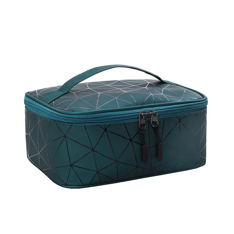 sac de maquillage en pu pour femmes, nouveau design de marque, portable, grande capacité, étanche, sac de rangement pour toilettes de voyage, bx018