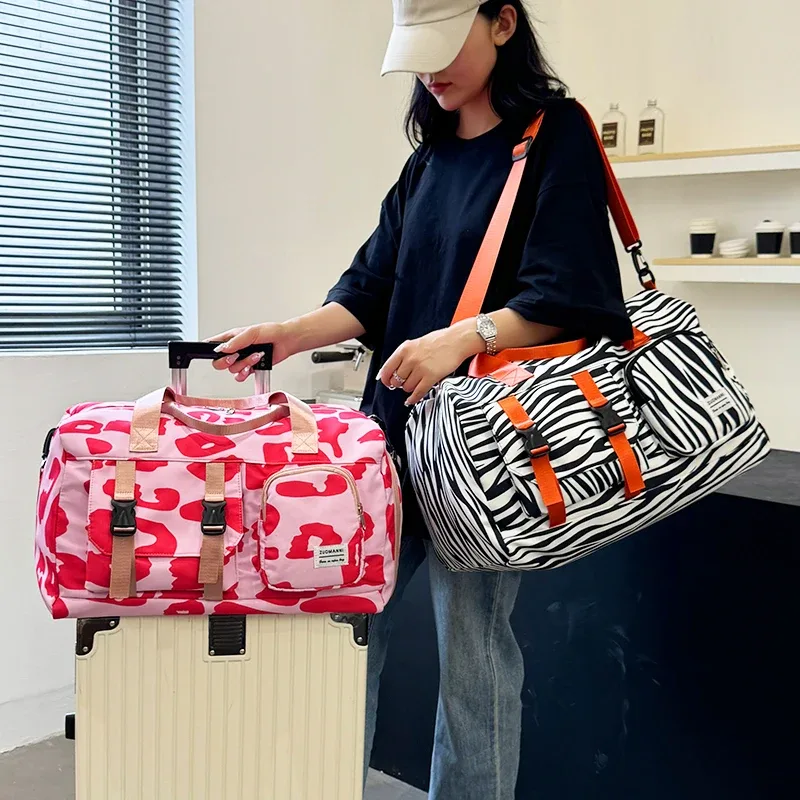 sac de sport tendance à imprimé léopard, sac de week-end, idéal pour le fitness, les sports et les voyages en plein air