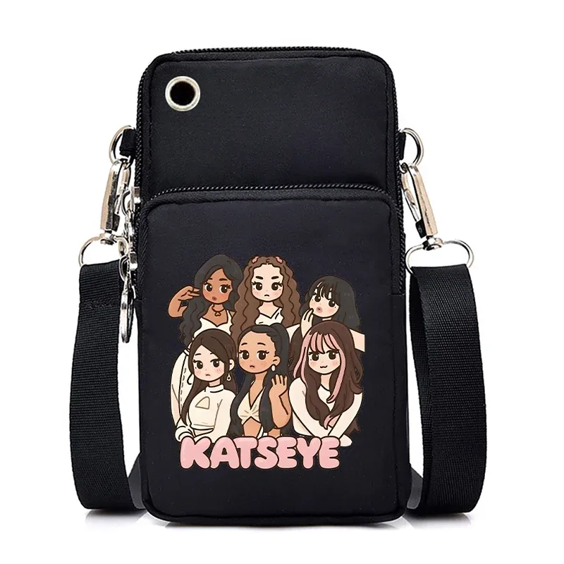 sacs à bandoulière vintage katseye hip hop pour femmes et hommes, mini sacs pour téléphone portable katseye pour filles et garçons, nouveaux sacs à main, sacs bandoulière, cadeaux