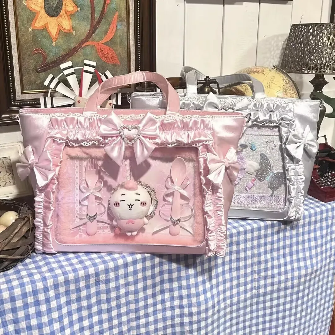 y2k mignon japonais ins ita sac lolita fille fourre-tout transparent sac à bandoulière grande capacité sac à bandoulière décontracté bricolage affichage sacs à main