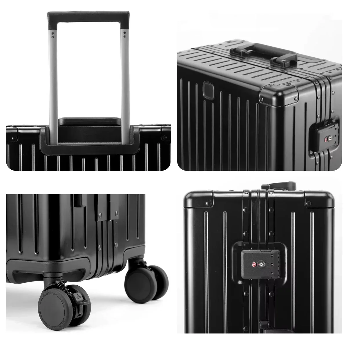 valise de luxe en alliage d’aluminium et de magnésium, avec roulettes multidirectionnelles, serrure tsa, idéale pour les voyages, disponible en différentes tailles (20, 24, 26 et 29 pouces).