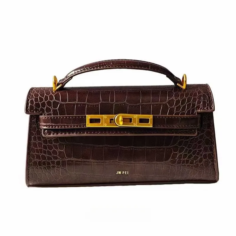 sac à main jw pei en cuir gaufré crocodile, sac de luxe convertible pour femme, sac bandoulière et sac à épaule de style nouveau