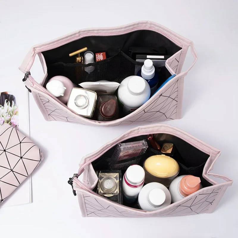 organisateur de rangement de cosmétiques portables coréens en pu, grand sac à cosmétiques de voyage, sacs de maquillage de toilette, sac à main étanche pour dames