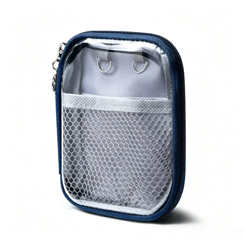 1 pièce - trousse de maquillage portable transparente avec compartiments tactiles, sac de rangement de voyage pour écouteurs bluetooth et chargeurs, sac de rangement pour portefeuille et trousse de toilette