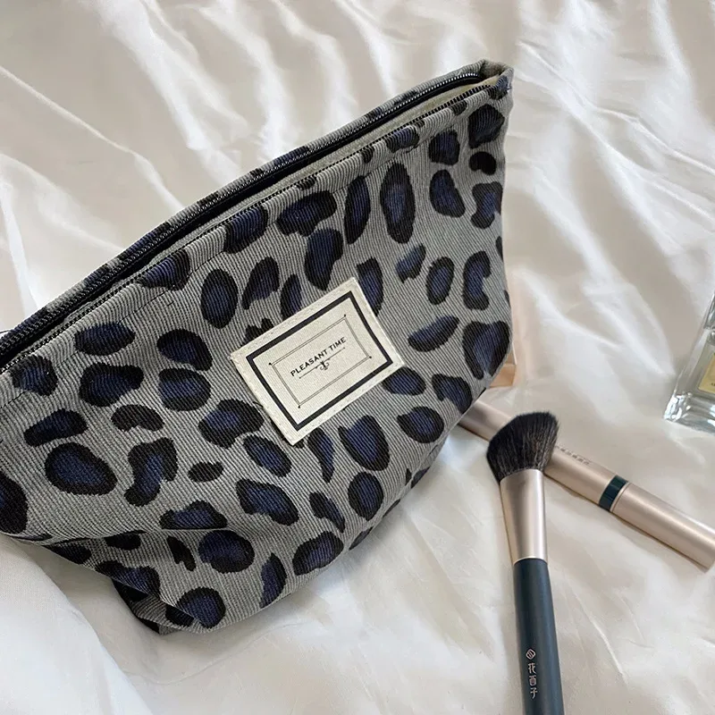 sacs à cosmétiques college léopard pour femmes, trousse de maquillage portable simple pour dames, sacs à main de voyage en plein air, sac de rangement de lavage féminin, mode