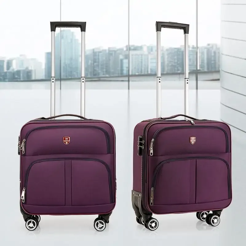 16 18 pouces oxford tissu bagages petite valise légère mot de passe embarquement valise de voyage roue universelle mini boîte en cuir, maleta viaje cabina