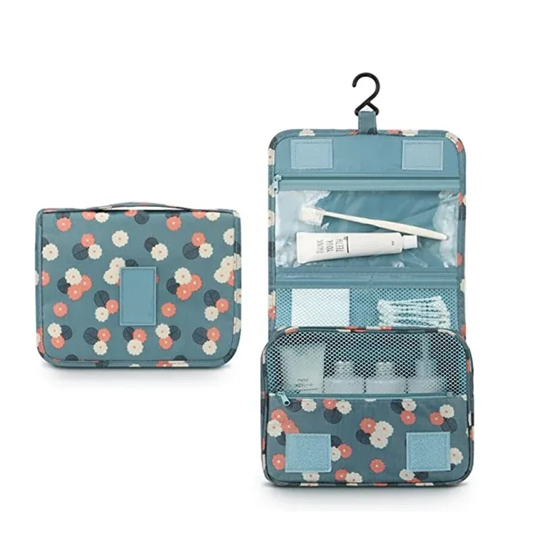 sac de maquillage de haute qualité pour femmes, sac à cosmétiques de voyage, crochet, organisateur de produits de toilette, rangement étanche, sac de lavage suspendu pour salle de bain