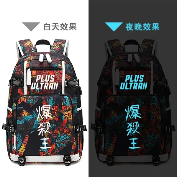 sac à dos de voyage grande capacité mha, sacs d'école imperméables pour garçons, sac à dos pour ordinateur portable avec chargement usb, sac à dos oxford pour cosplay