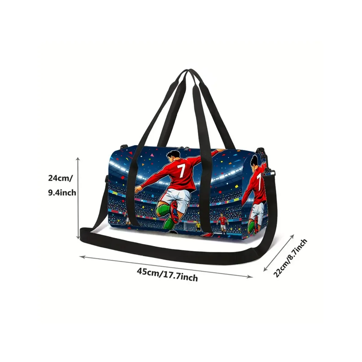 sac de voyage scolaire imprimé football, grande capacité, sac à bagages, dessin animé 2d, meilleur cadeau pour garçons et filles, style tendance