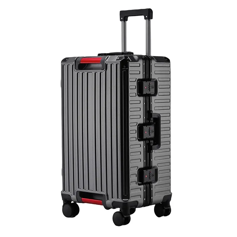 valise de voyage multifonctionnelle pour étudiants et professionnels, avec cadre en aluminium, serrure à combinaison, porte-gobelet et roues silencieuses multidirectionnelles