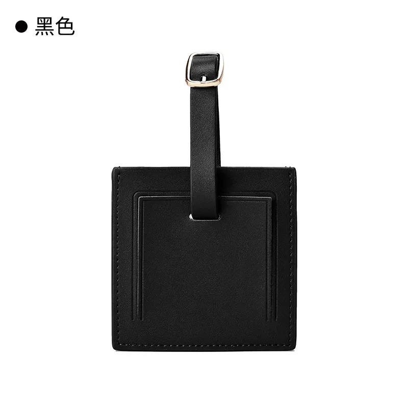 étiquette de bagage carrée en cuir véritable pour voyage, gravure, nom personnalisé, étiquette de valise ronde de luxe, sac à main pour femme, pendentif à breloque, cadeau