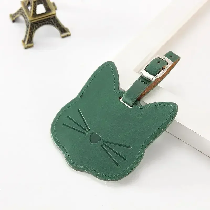étiquette de bagage en cuir pu, porte-adresse pour valise, accessoires de voyage, étiquette nominative portable