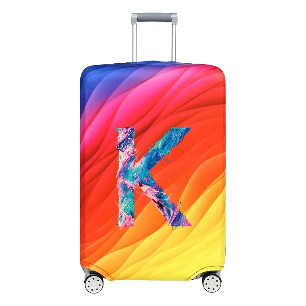 juste de bagage de voyage, housse de protection, motif de lettre de peinture, tissu de commande anti-poussière, étui à bagages, 18-32 po