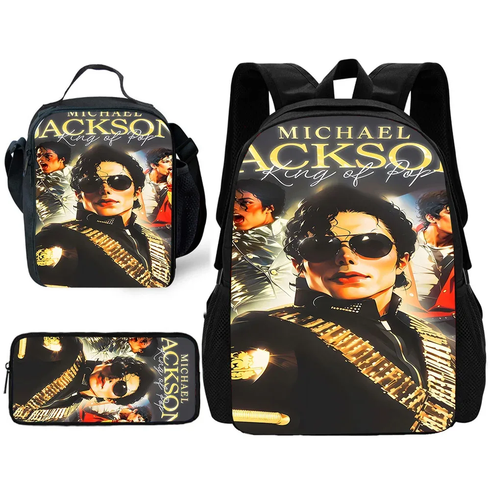 sac à dos pour enfants, chanteurs populaires, michaels jackson, avec sacs à déjeuner, sacs à crayons, sacs d'école pour garçons et filles, meilleur cadeau