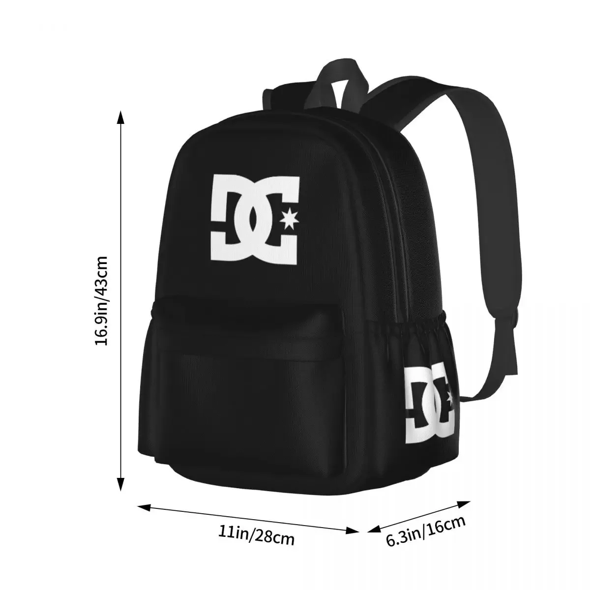 sac dos polyester noir grand capacité usage étudiant voyage journee sport activités plein air