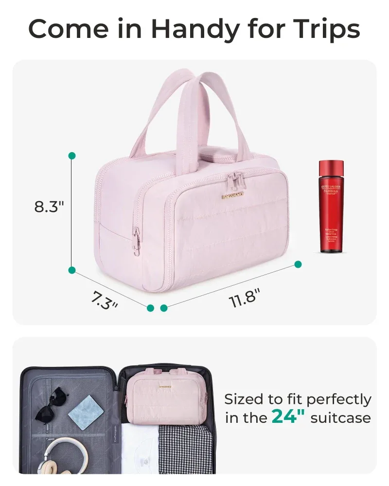 sac de voyage de grande capacité pour cosmétiques, pochette de maquillage étanche, sac à main pour femme, multi-poches, sac de rangement pour articles de toilette de salle de bain