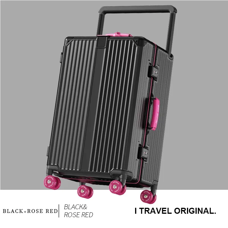 bunnyfly valise large poignée valise de voyage hommes 20 24 bagage à main femmes pc cadre en aluminium boîtier de chariot