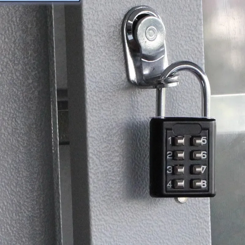 cadenas serrure tsa métallique noire code huit chiffres voyage accessoires sécurité portable antivol clé