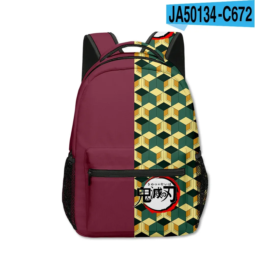 sac dos tissu oxford uni dessin animé géométrique multicouleurs triangles carreaux bandoulière arquée usage voyage