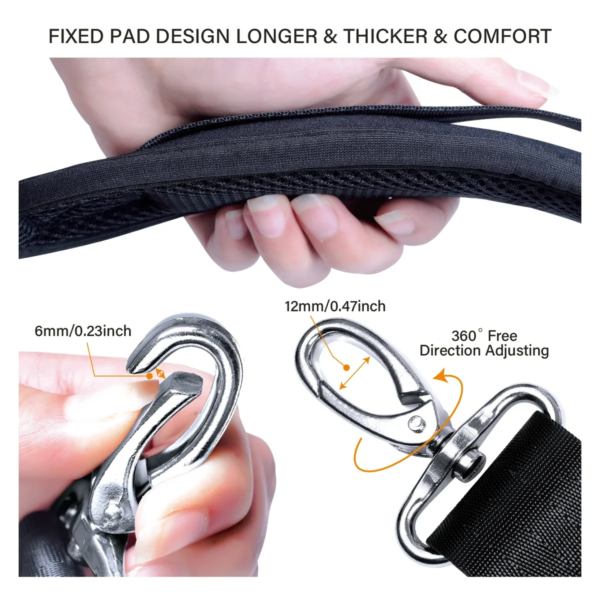 sangle d'épaule de remplacement universelle de 59 pouces, avec rembourrage fixe et boucle réglable pour sac à bandoulière simple
