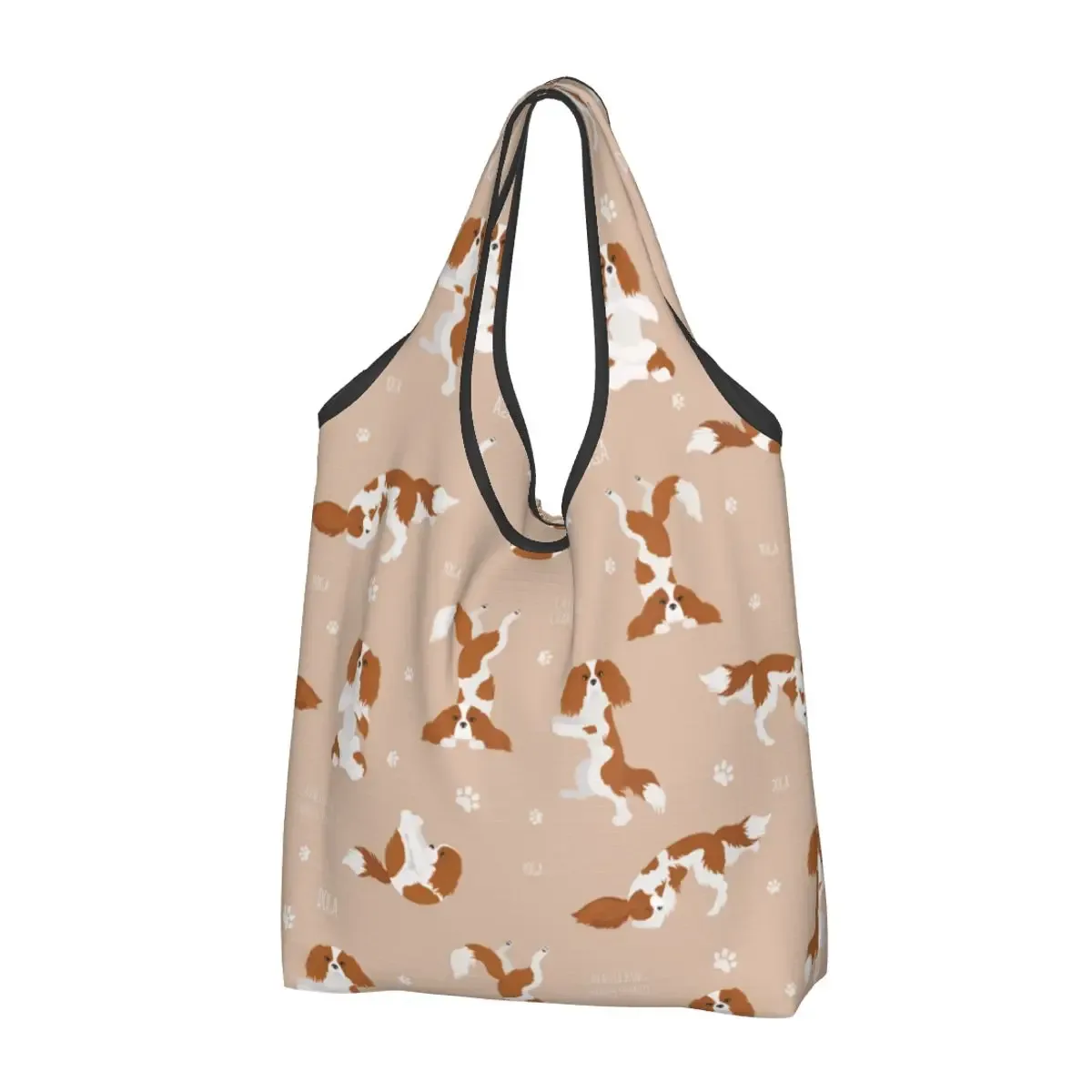 cavalier king charles épagneul groupe familial épicerie sac fourre-tout kawaii chien épaule shopper sacs grande capacité sacs à main
