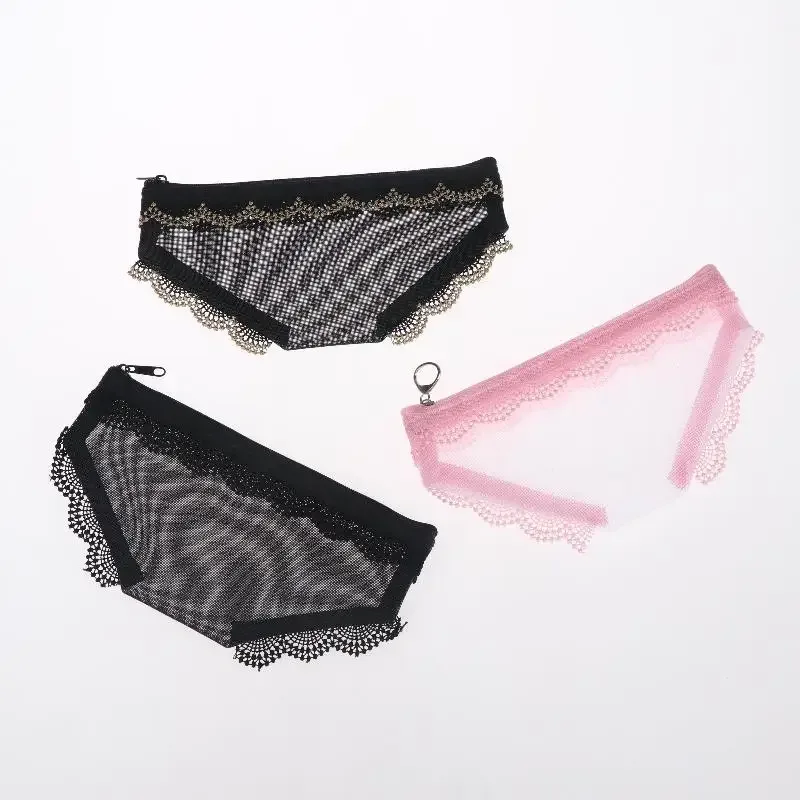 pochette de rangement transparente y2k en dentelle et maille en forme de cœur pour cosmétiques et maquillage, idéale pour les voyages