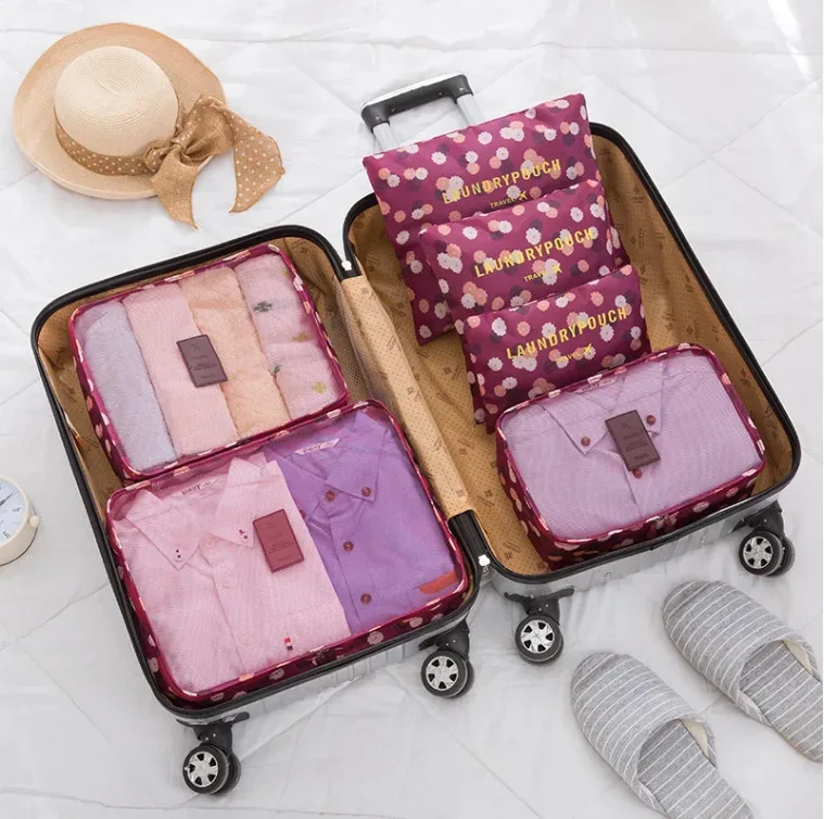 organisateur voyage sacs rangement polyester multifonction cube taille couleur variée usage bagages compression vêtements