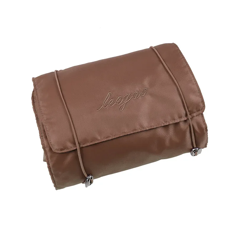nouveau sac de maquillage pour femmes 4 en 1, sacs de rangement pliables et détachables en maille de nylon, sac de toilette cosmétique de voyage portable de grande capacité