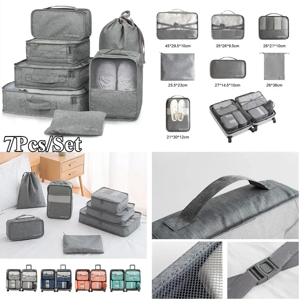 organisateur voyage sacs rangement oxford doux polyvalent transparent respirant fermeture éclair durabledurable pliable transport facile conception boucle empilable vêtements