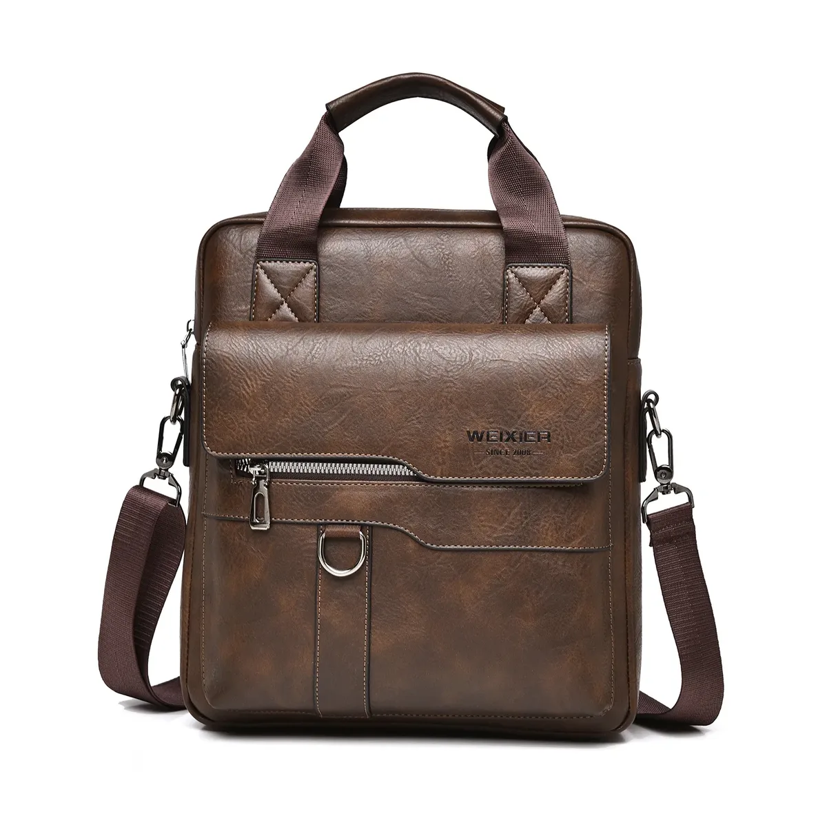 sac à bandoulière imperméable pour homme, en cuir pu, sacoche d'affaires pour ordinateur portable, grande capacité, sac pour ordinateur