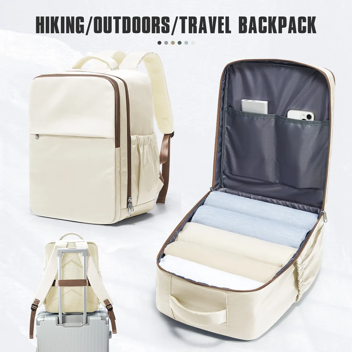 Sac à dos de voyage pour avion de cabine 40x30x20, sac à dos de cabine pour bagages à main Wizzair 40x30x20, sacs à main pour ordinateur portable 15.6 pouces pour hommes et femmes