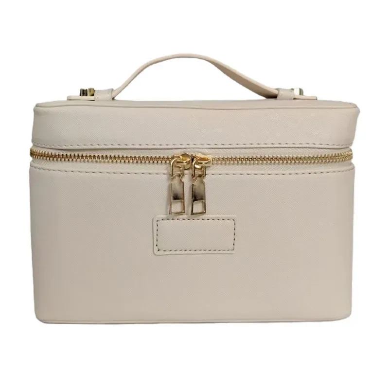 trousse de toilette de voyage personnalisable en cuir saffiano pour femme, sac de rangement portable suspendu pour maquillage et cosmétiques