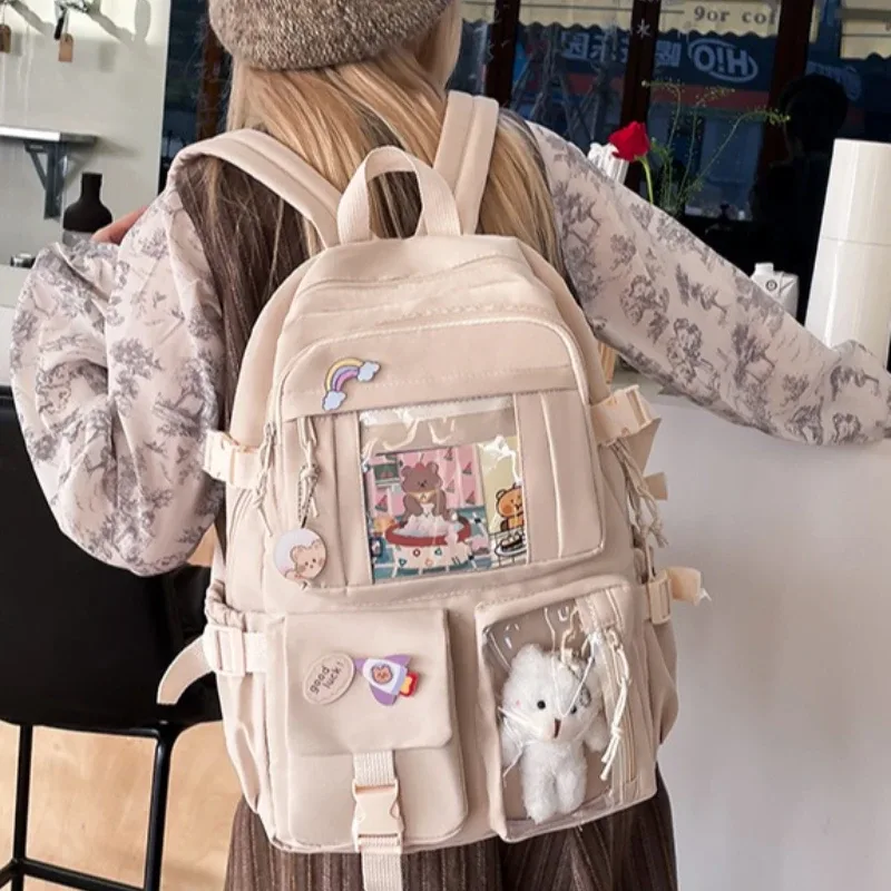 sac à dos de style japonais pour filles, sac mignon de style coréen kawaii, sac d'étudiant pour le campus, sac à dos décontracté grande capacité pour ordinateur portable 2026