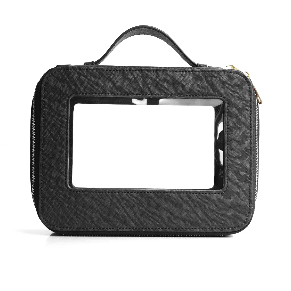 pochette à maquillage personnalisée en cuir, sac de rangement pour pinceaux de maquillage imperméable, sac de rangement portable en pvc pour soins de la peau, trousse de toilette